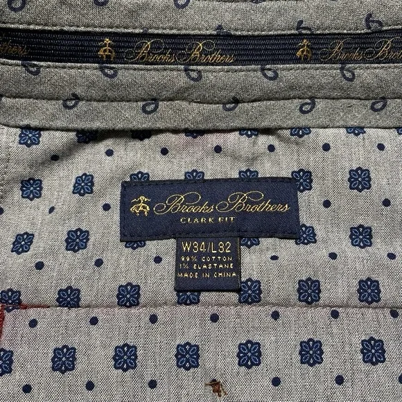 NEW Brooks Brothers Corduroy Pants 34x32 Mens Clark Chino Wine Burgundy